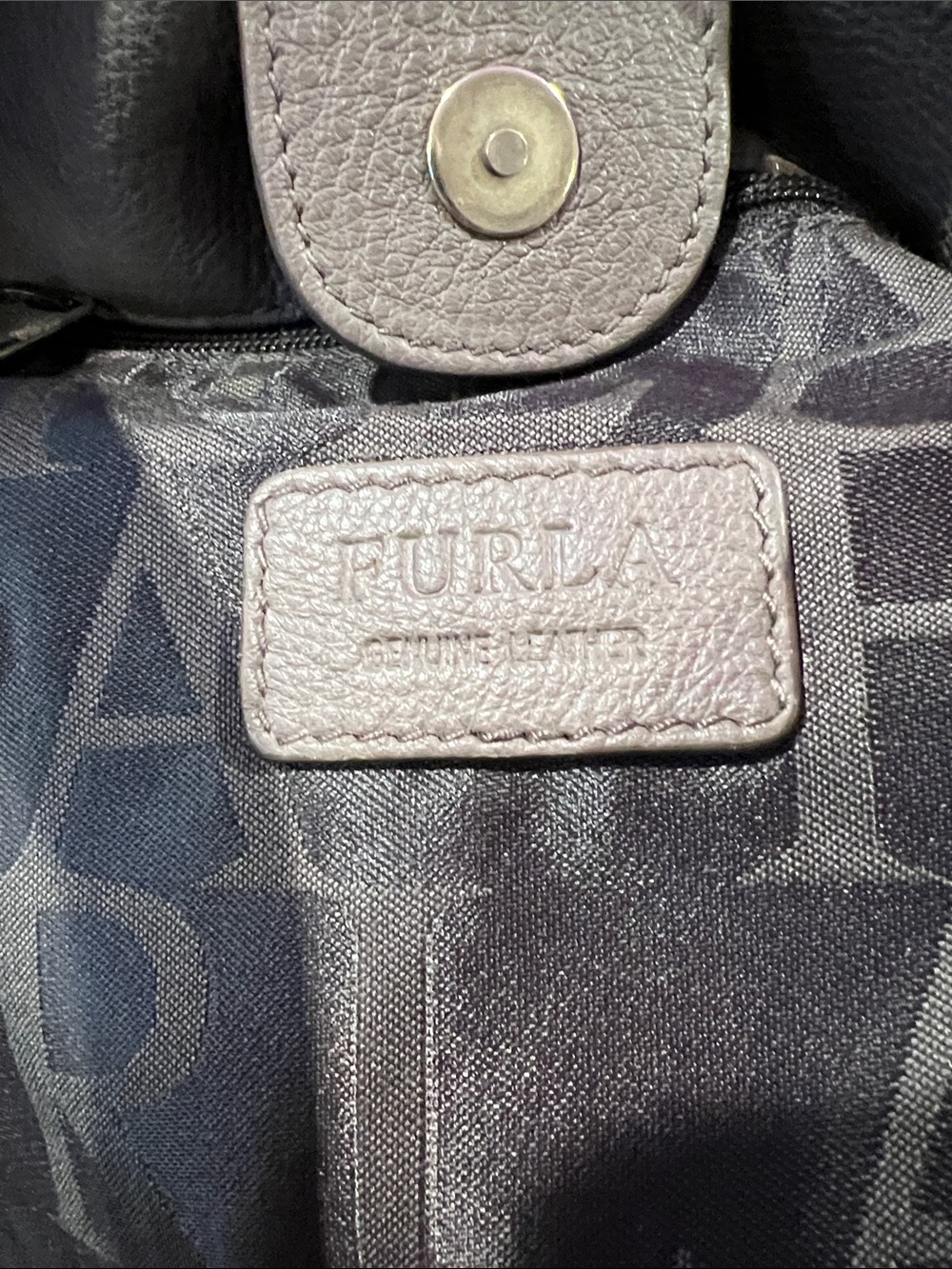 Furla Italy Taupe Leather Shoulder Bag Suede Interior EUC - Picture 6 of 14